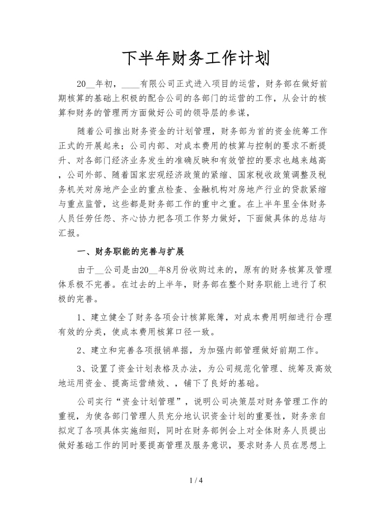 下半年财务工作计划.doc_第1页