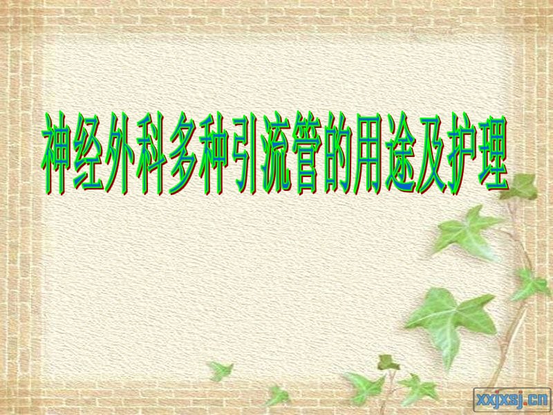 神经外科多种引流管的用途及护理.ppt_第1页