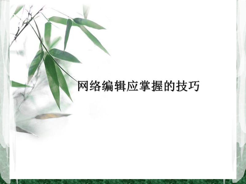 网编编辑应该掌握的技巧.ppt_第1页