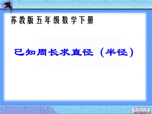 蘇教版五下數(shù)學(xué)已知周長求直徑(半徑).ppt