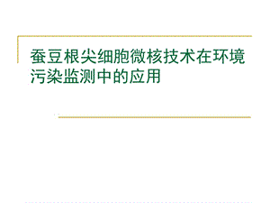 蠶豆根尖細(xì)胞微核技術(shù)在環(huán)境污染監(jiān)測(cè)中應(yīng)用.ppt