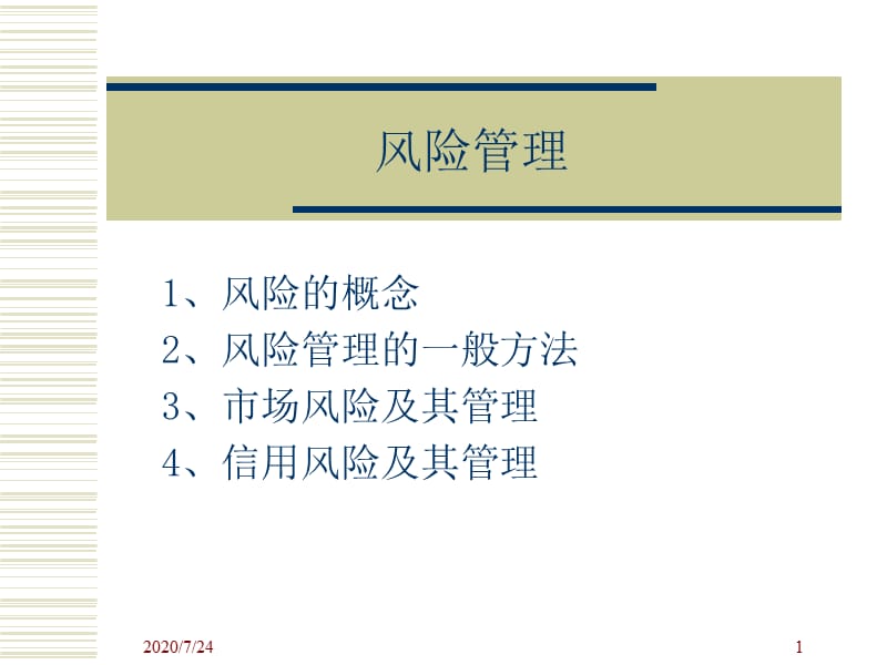 武漢大學(xué)金融工程學(xué)課件-風(fēng)險(xiǎn)管理.ppt_第1頁