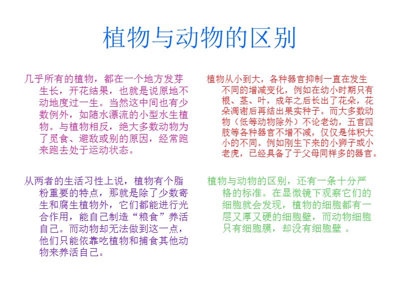 植物与动物的区别.ppt_第1页