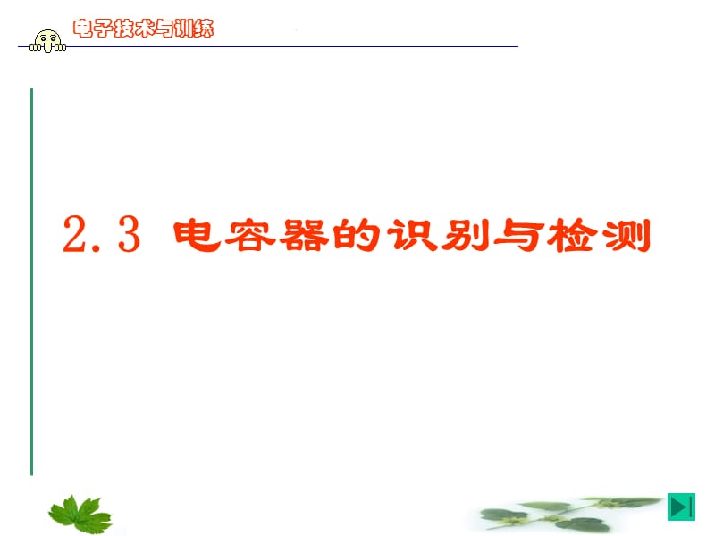 電子技能與訓(xùn)練(電容).ppt_第1頁(yè)