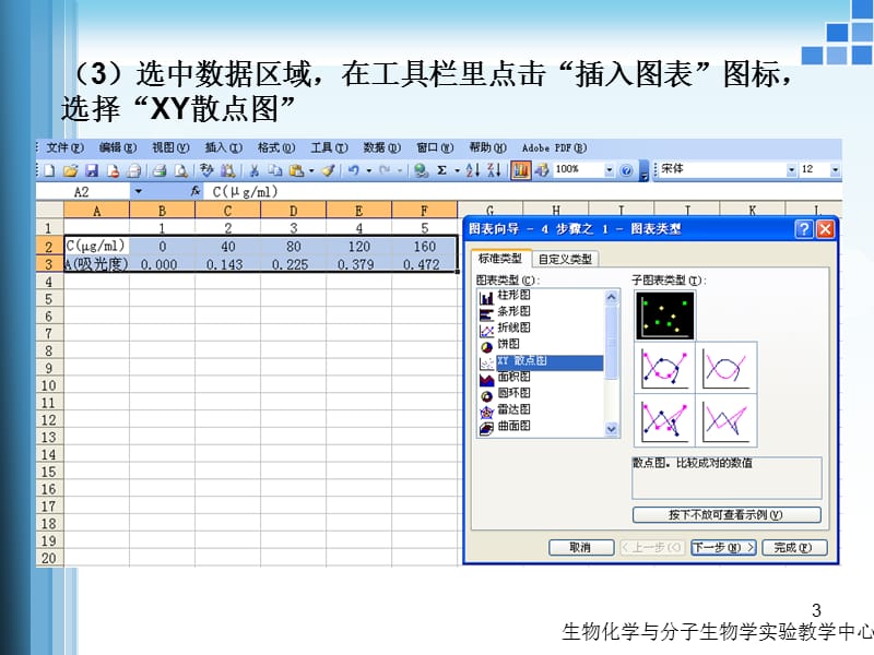 excel绘制蛋白质浓度标准曲线ppt课件_第3页