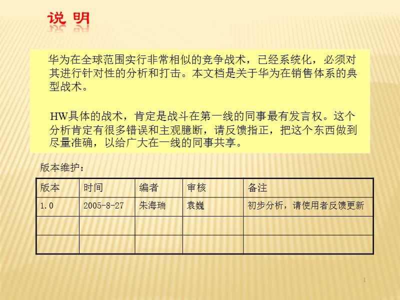 分析1(1.0)HW竞争对手策略分析-战术综合分析部分ppt课件_第1页