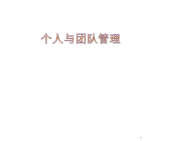 个人与团队管理ppt课件_第1页