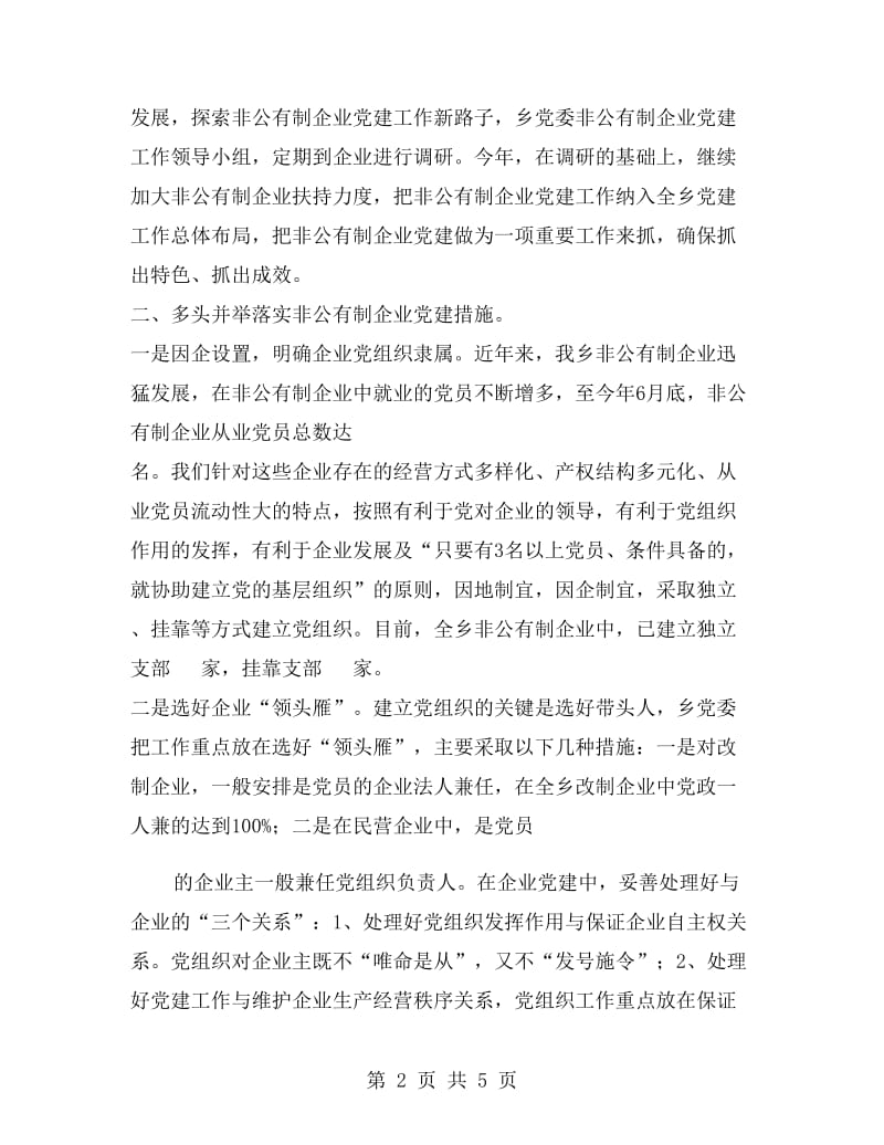 乡非公有制经济党建工作总结.doc_第2页