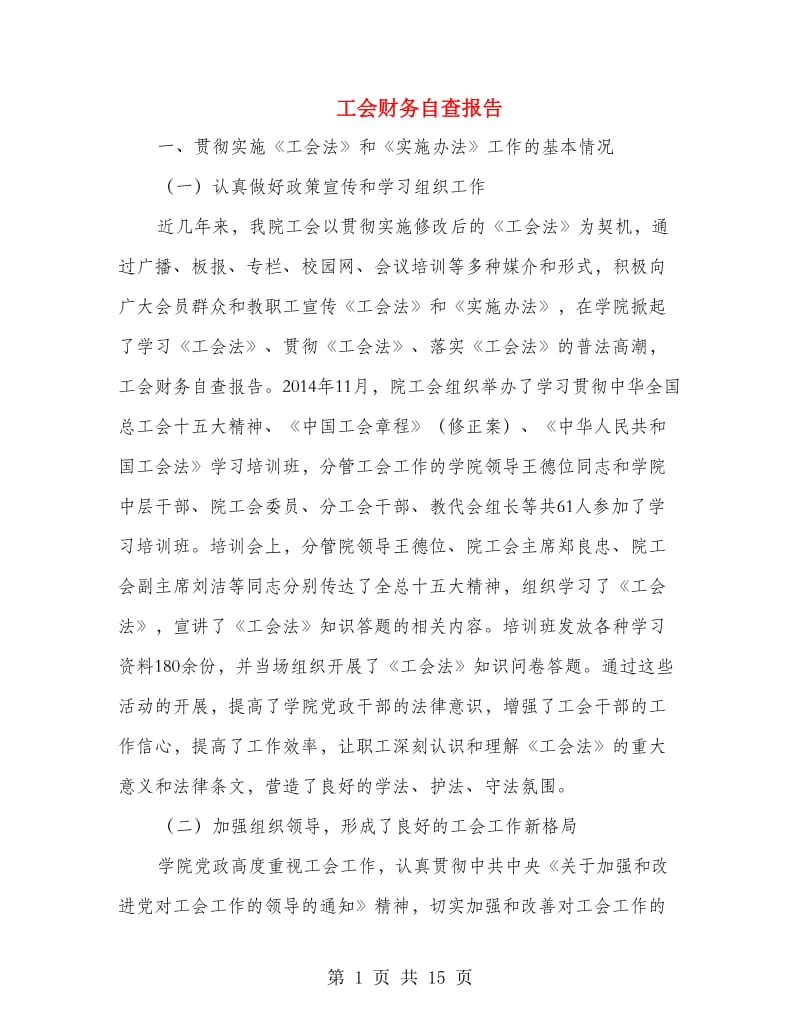 工会财务自查报告.doc_第1页