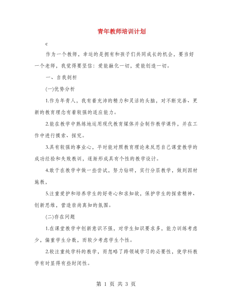 青年教师培训计划.doc_第1页