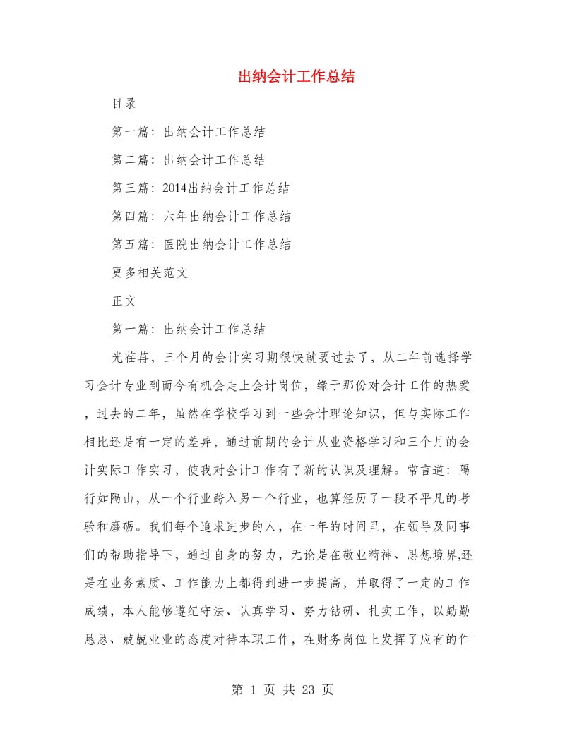 出纳会计工作总结.doc_第1页