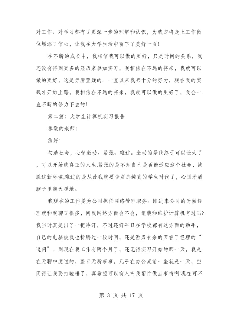 大学生计算机实习报告(精选多篇).doc_第3页