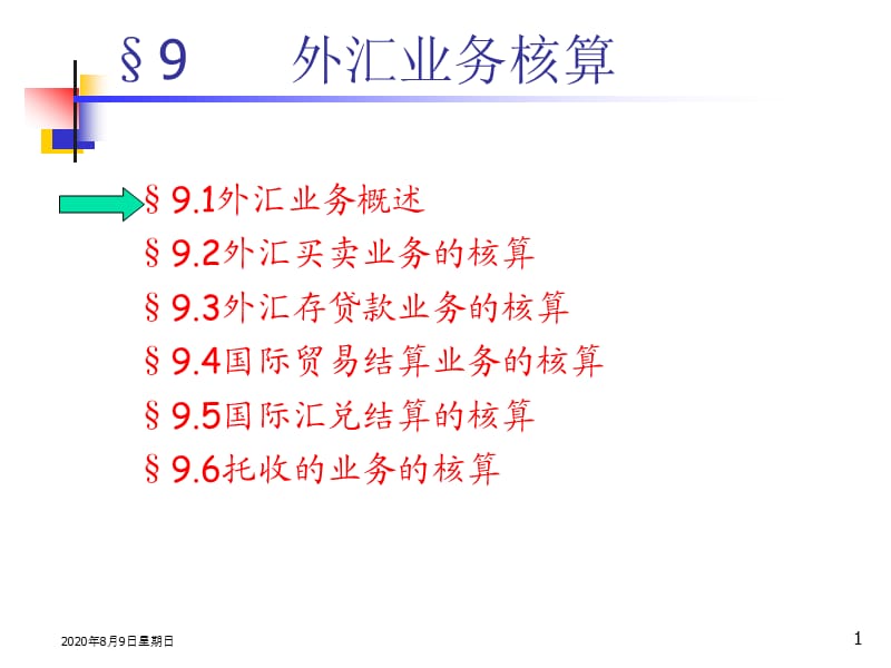 銀行會(huì)計(jì)C9外匯業(yè)務(wù)核算.ppt_第1頁