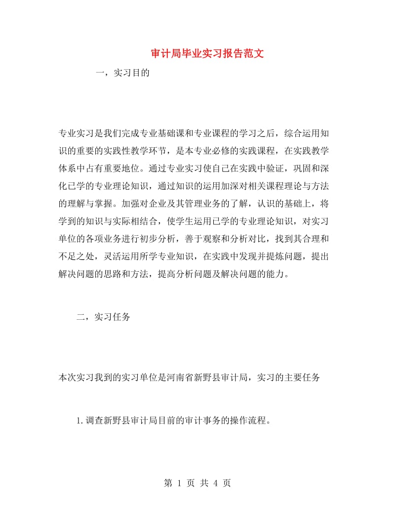 审计局毕业实习报告范文.doc_第1页