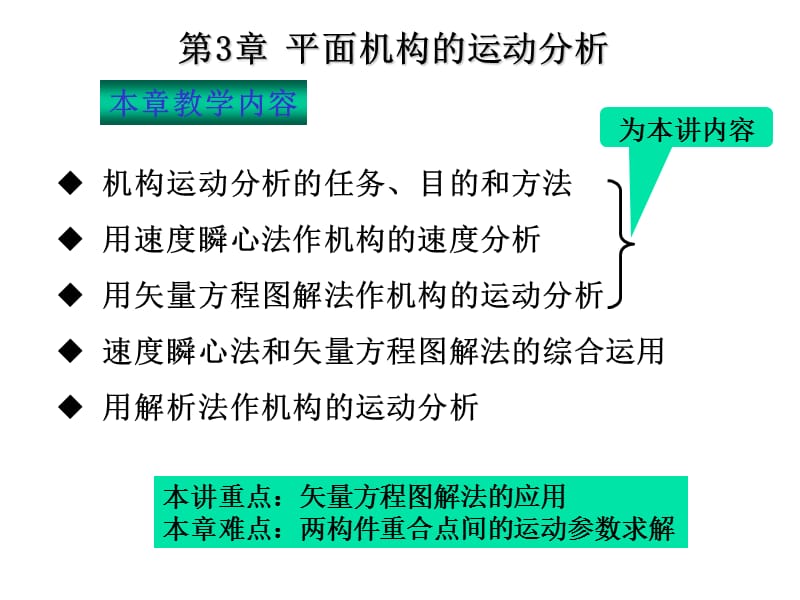 《機械原理》課件第三章運動分析第1講.ppt_第1頁