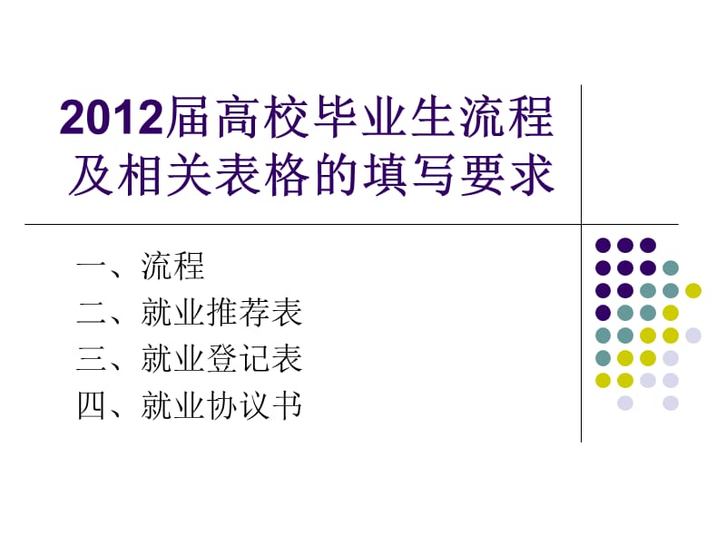 2012届高校毕业生流程及相关概念解释.ppt_第1页