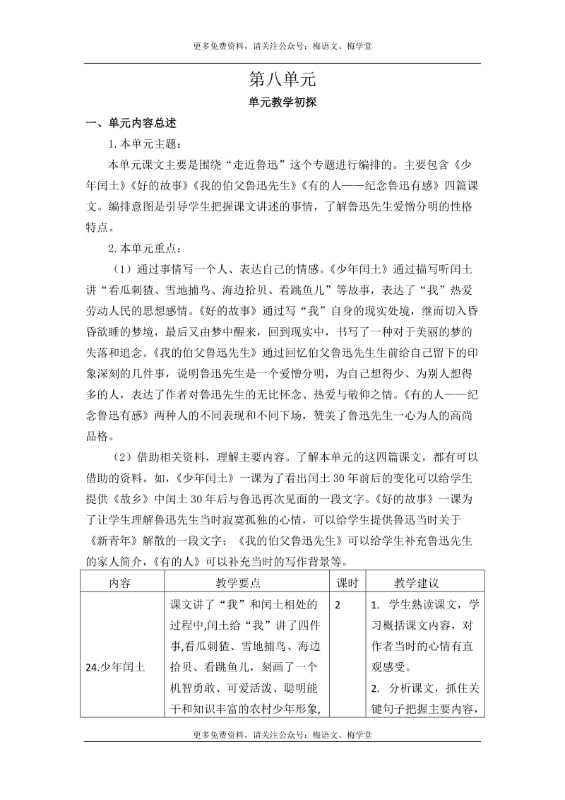 第八单元教学初探说课稿_第1页