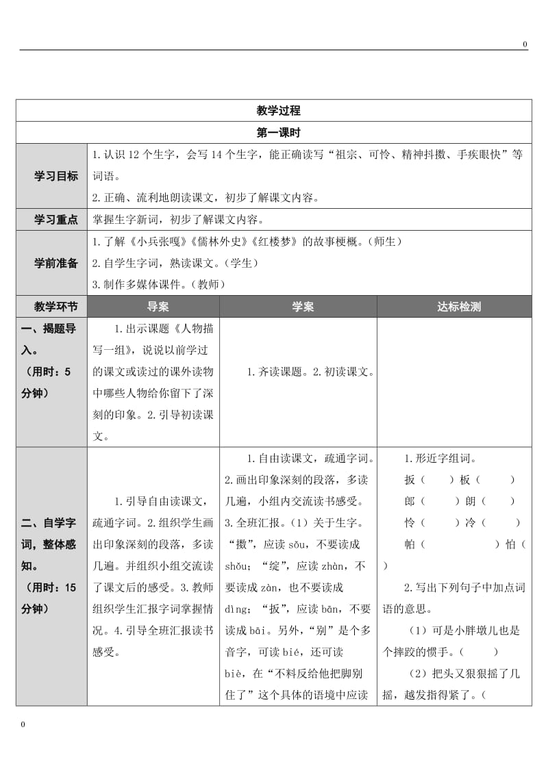 六年级上册22 人物描写一组（导学案）_第3页