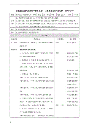 1感受生活中的法律第二課時(shí) 教案