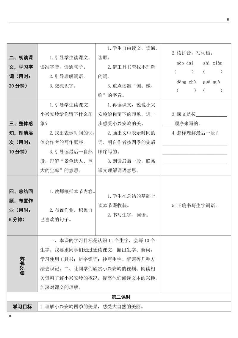 部编语文20 美丽的小兴安岭教案教学设计_第2页