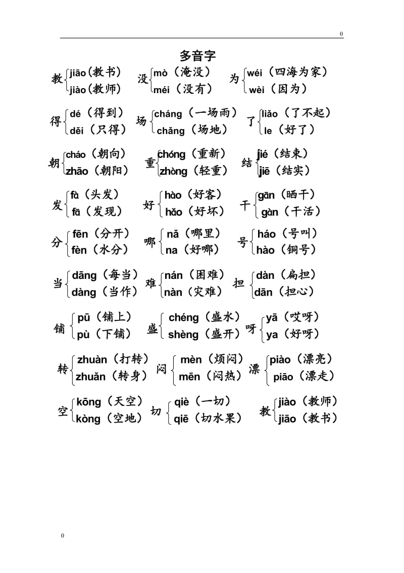 (部编)新人教版二年级上册语文多音字复习_第1页