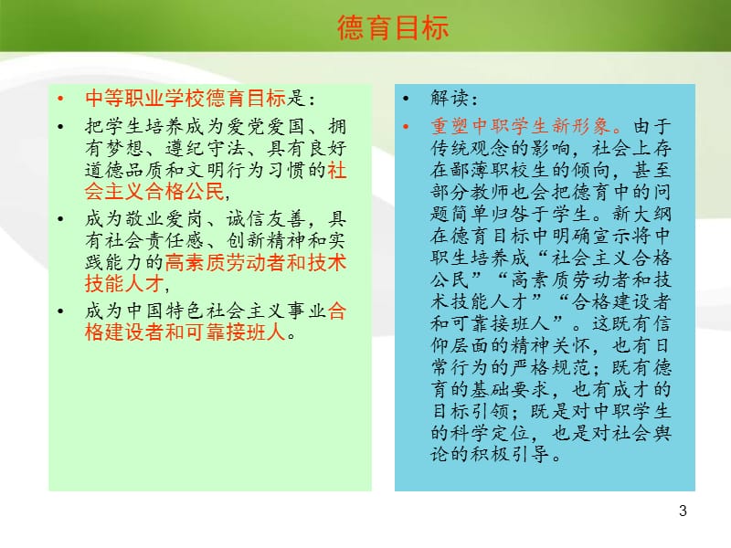 中等职业学校德育大纲修订解读ppt课件_第3页