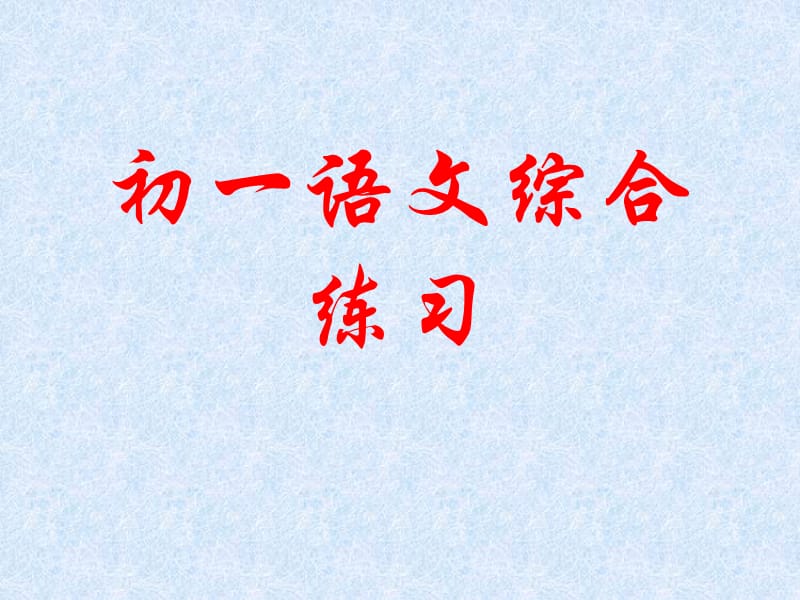 初一语文综合练习.ppt_第1页