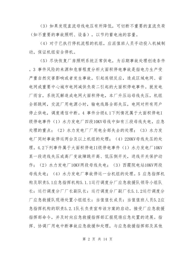 大面积停电突发事故专项应急救援预案.doc_第2页