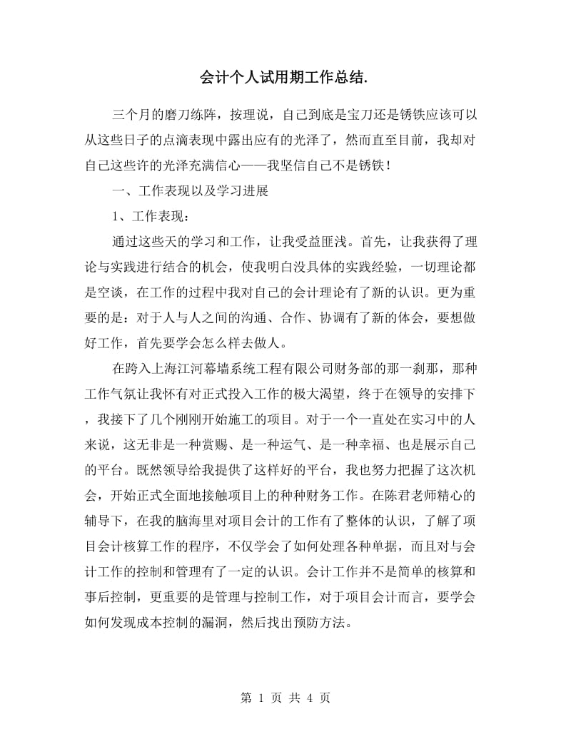 会计个人试用期工作总结.doc_第1页