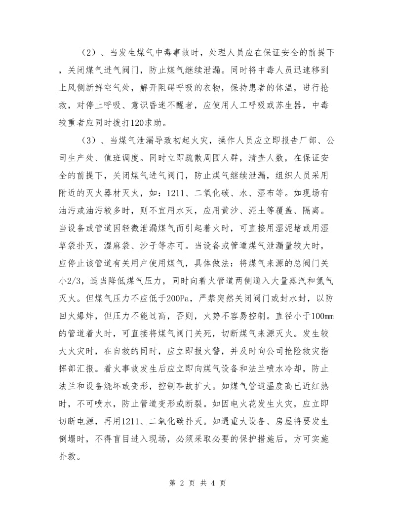 煤气系统突发事故应急抢险救灾预案.doc_第2页