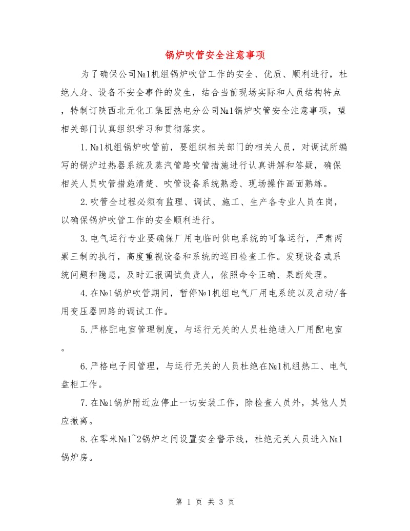 锅炉吹管安全注意事项.doc_第1页