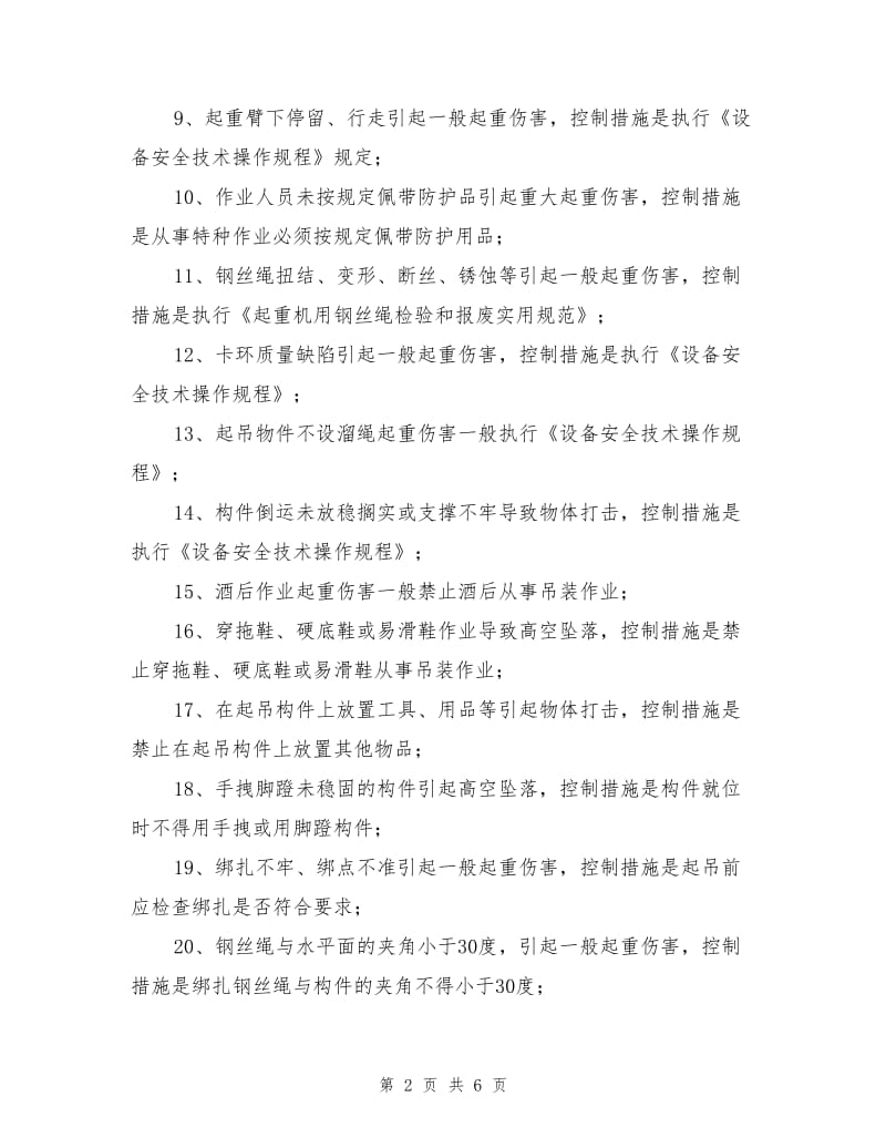 起重吊装作业安全监控措施及应急预案.doc_第2页