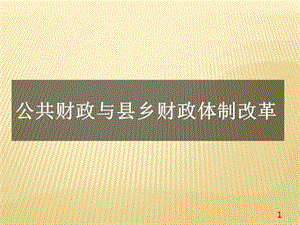 公共財政與縣鄉(xiāng)財政體制改革ppt課件