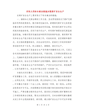 采取九項標本兼治措施加強煤礦安全生產(chǎn).doc