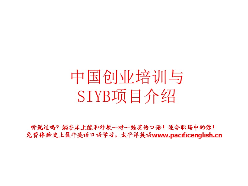 SYB创业培训项目介绍(ppt).ppt_第1页