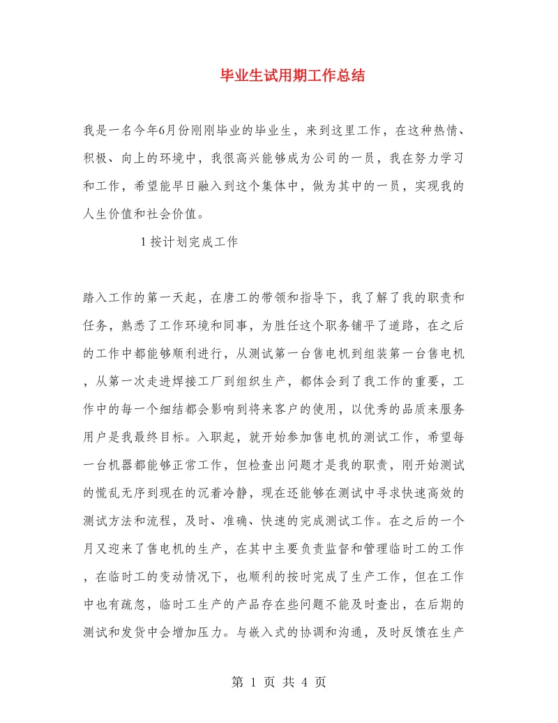 毕业生试用期工作总结.doc_第1页