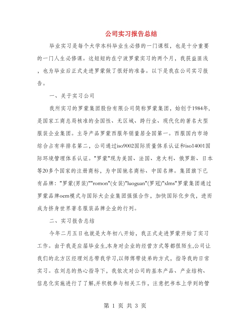 公司实习报告总结.doc_第1页