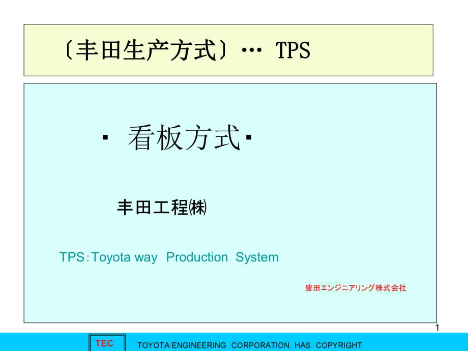 豐田生產(chǎn)方式TPS∶看板方式.ppt_第1頁(yè)