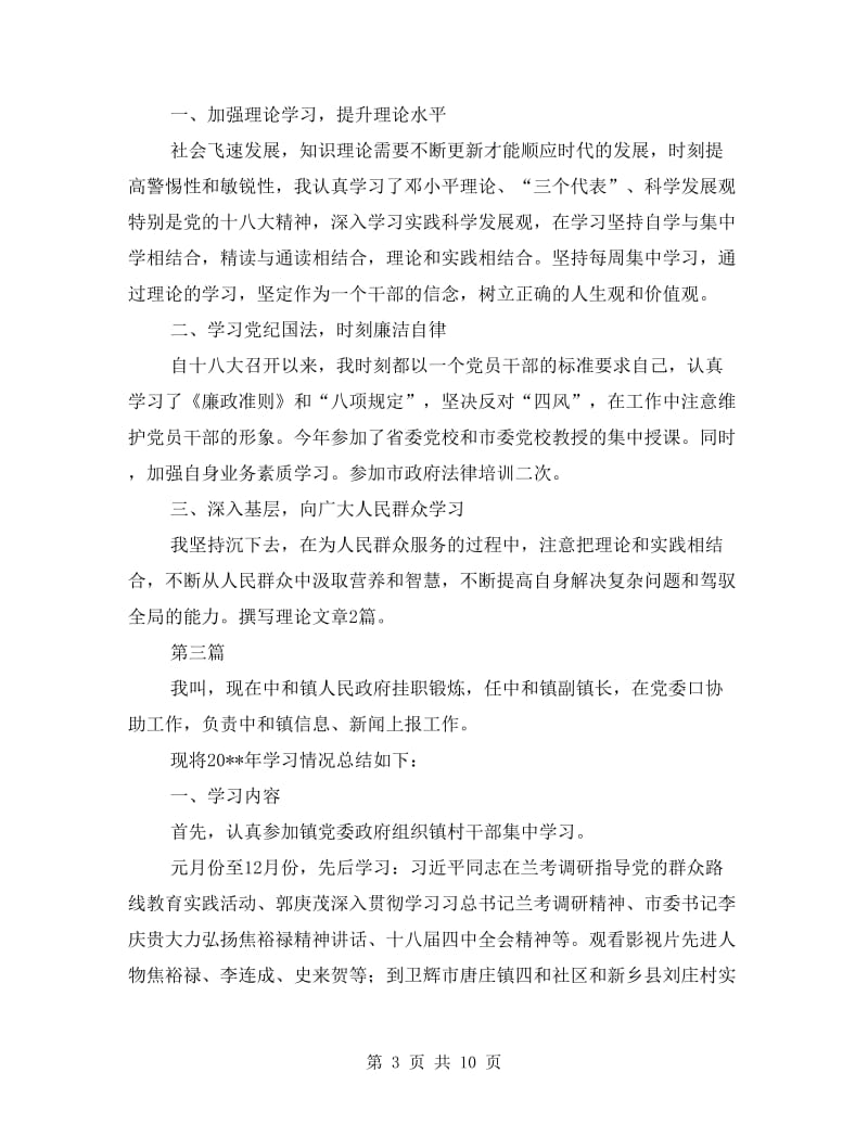 挂职副镇长学习工作总结5篇.doc_第3页