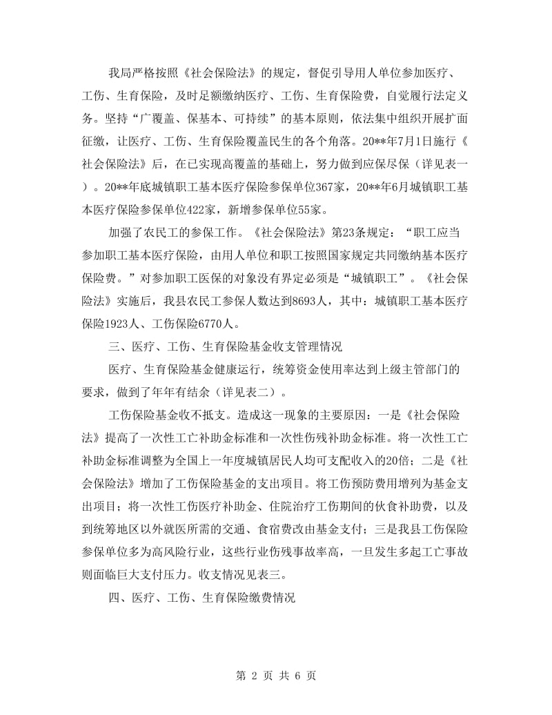 医保局社会保险法自查报告.doc_第2页