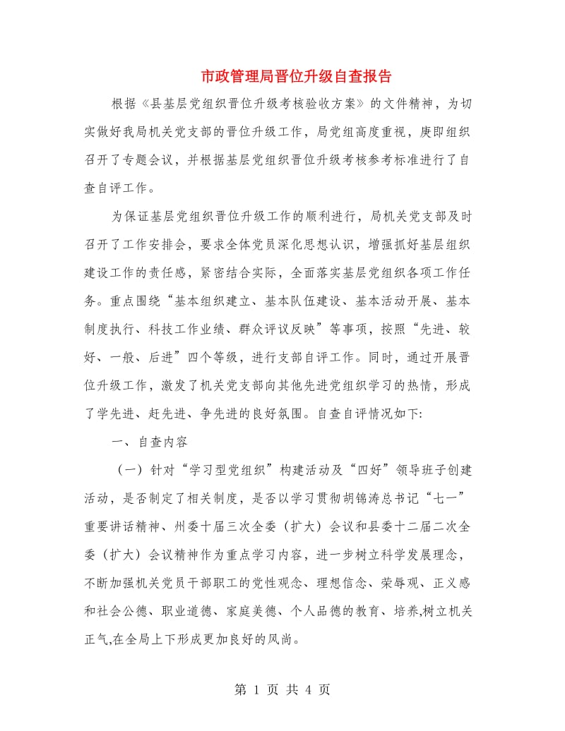 市政管理局晋位升级自查报告.doc_第1页