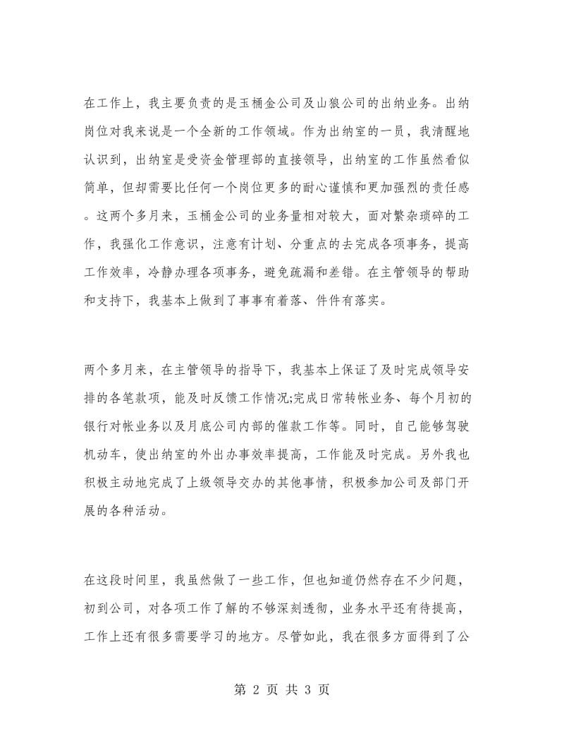 出纳员转正个人工作总结.doc_第2页