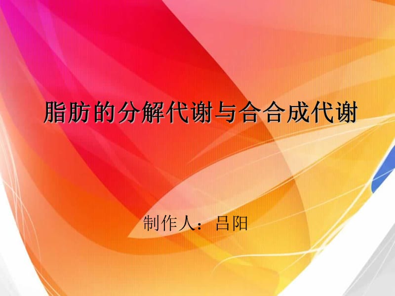 脂肪的分解代谢与合成代谢.ppt_第1页