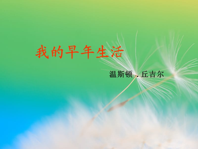 《我的早年生活》精修課件.ppt_第1頁