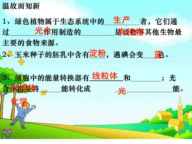 绿色植物是生物圈中有机物的制造者ppt课件_第1页