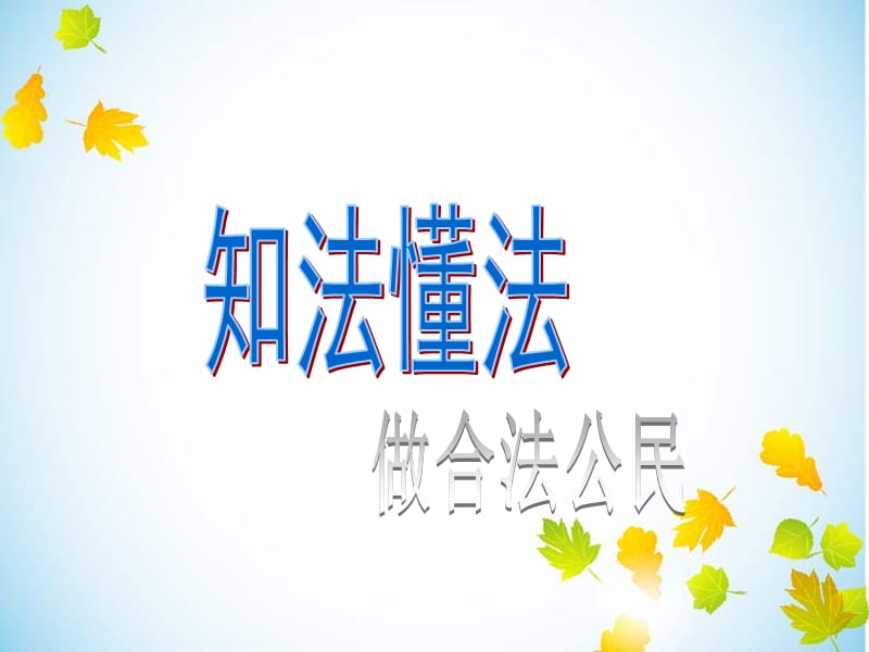 法律在我身边主题班会.ppt_第2页