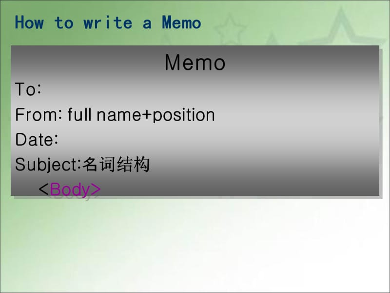 英文Memo备忘录写作指南及范例.ppt_第3页