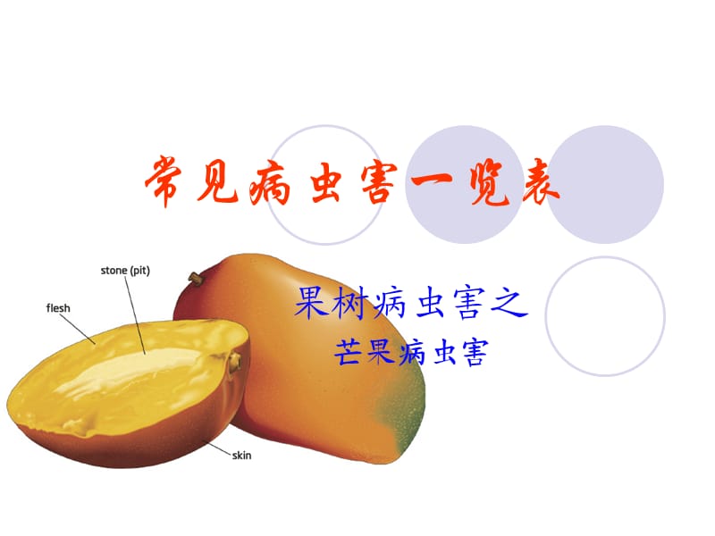 芒果常见病虫害一览表.ppt_第1页