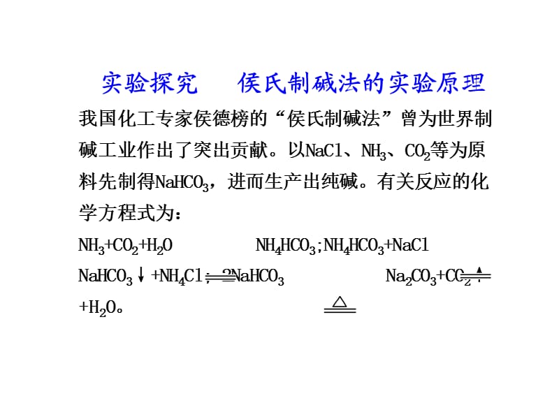 實驗探究侯氏制堿法的實驗原理.ppt_第1頁