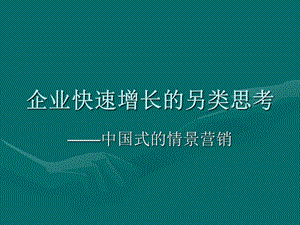 企業(yè)快速增長的另類思考.ppt